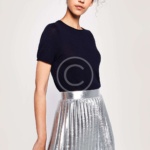 Silver Midi Skirt